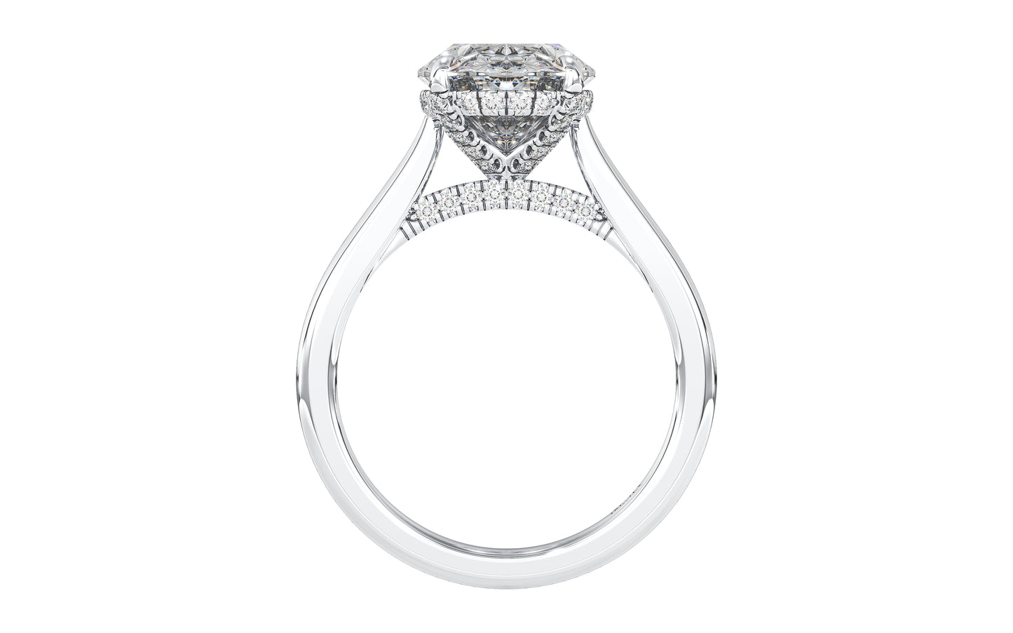 Hidden Halo with Simple Band - Oval - front