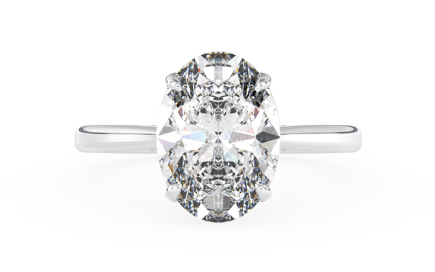Hidden Halo with Simple Band - Oval- top