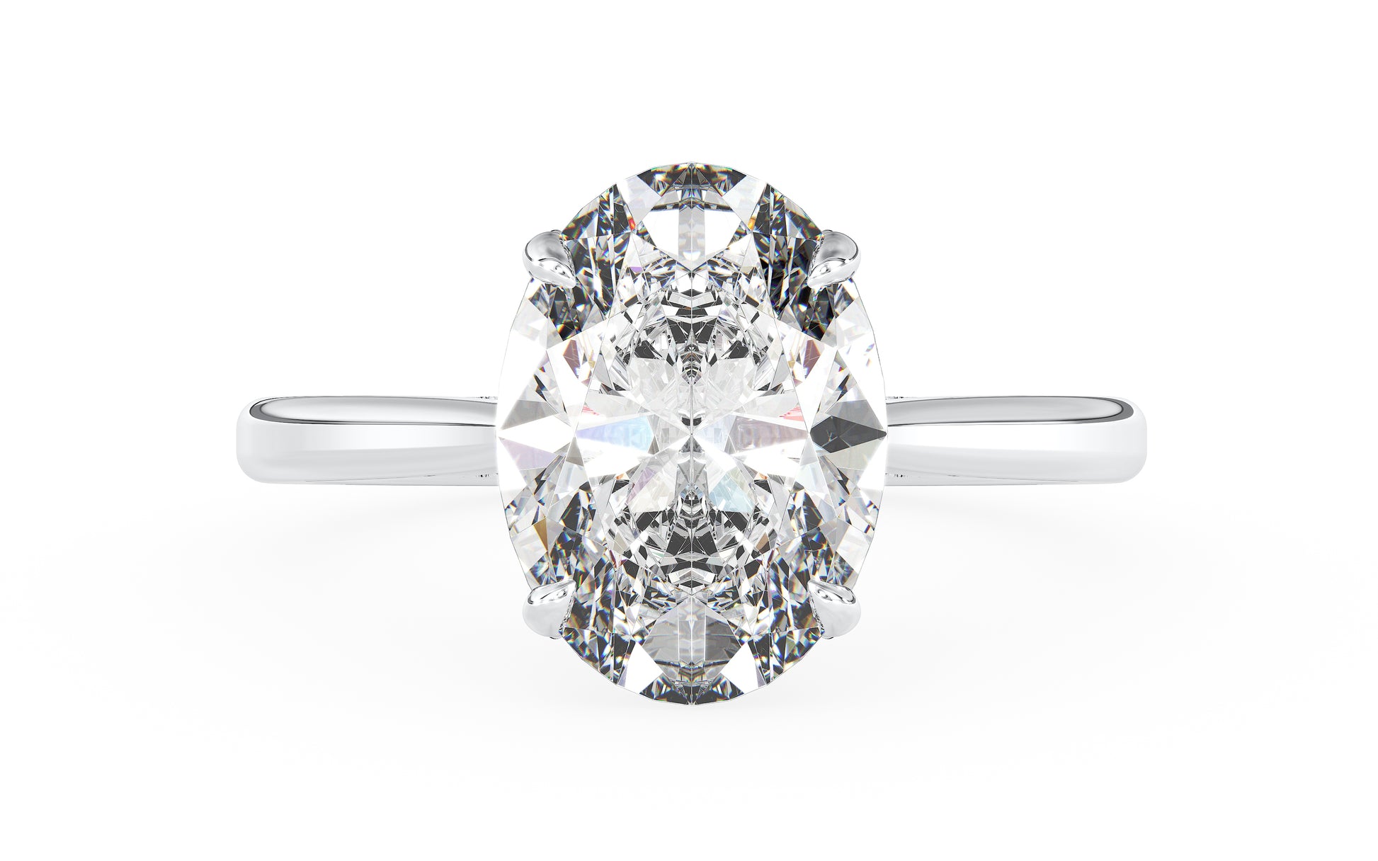 Hidden Halo with Simple Band - Oval- top