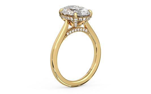 Hidden Halo with Simple Band - Oval - perspective YG