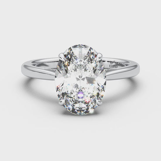 Hidden Halo with Simple Band - Oval