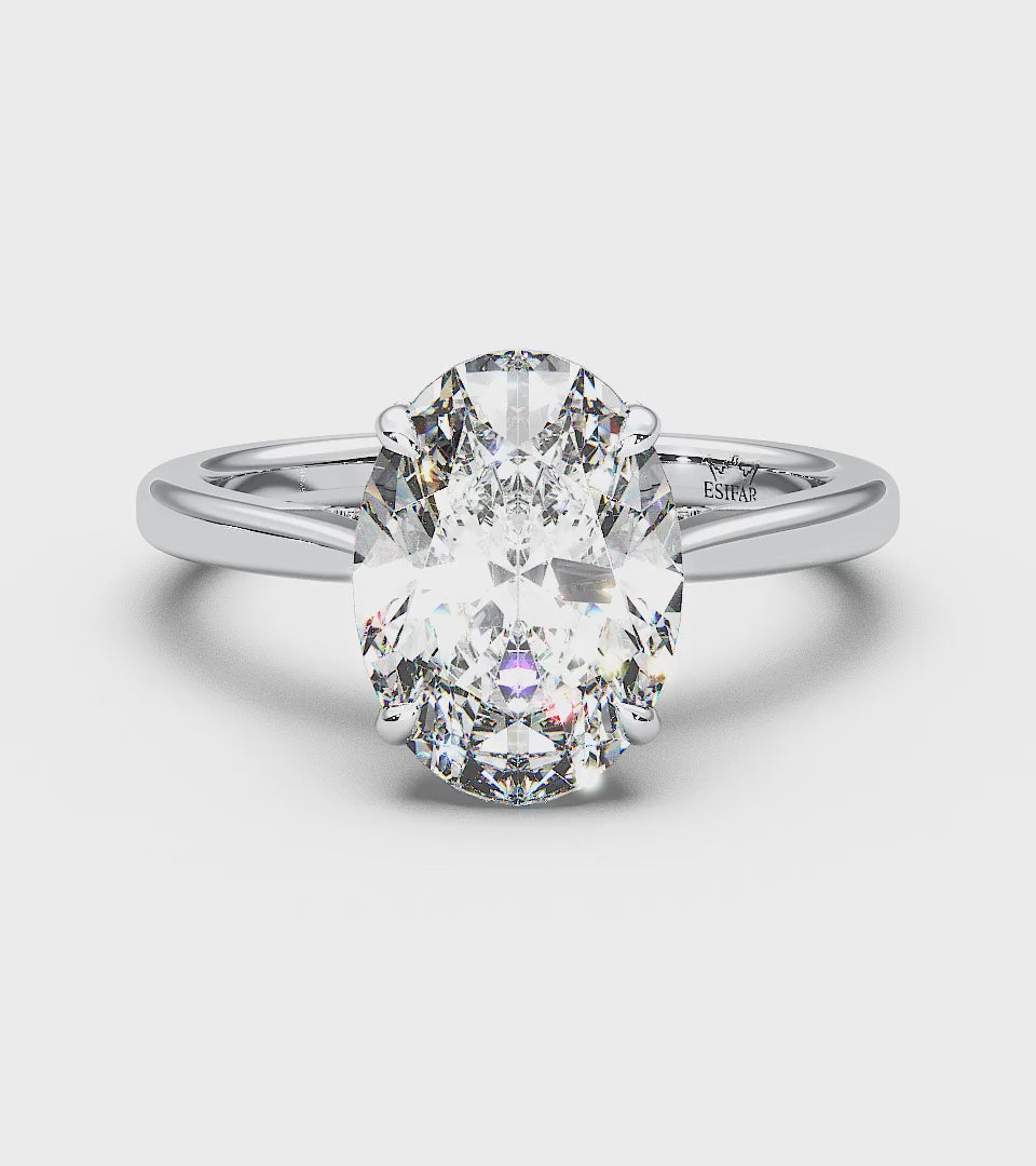 Hidden Halo with Simple Band - Oval