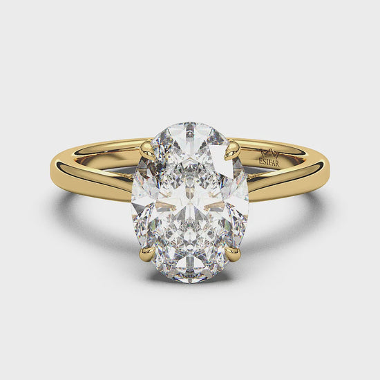 Hidden Halo with Simple Band - Oval YG